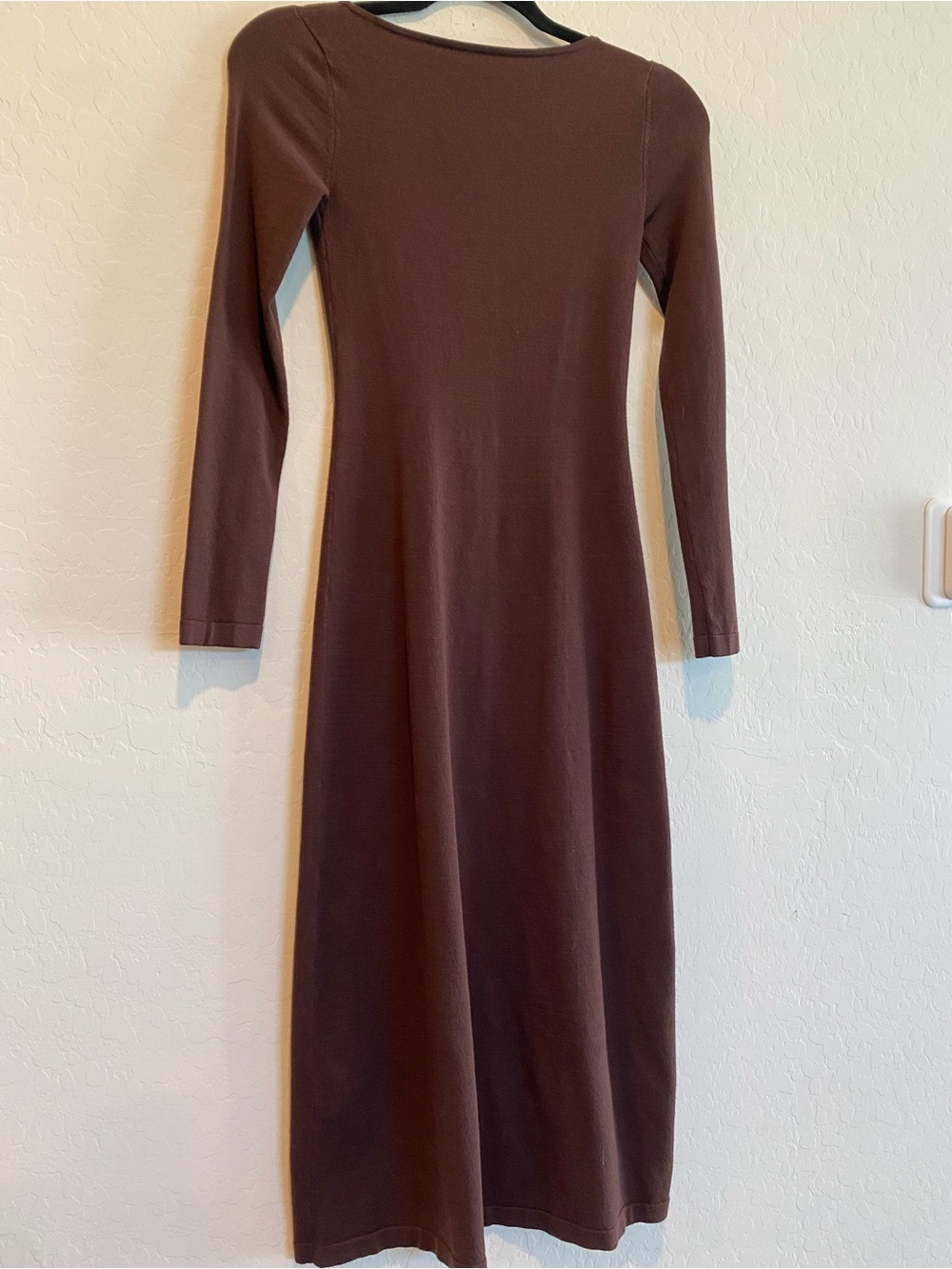Long Sleeve Brown Women's Midi Dress